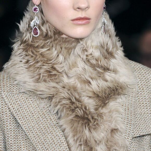Ralph Lauren Collection *Fall 14 Italian Fawn Lamb Shearling Pull-Through Collar - Picture 14 of 17